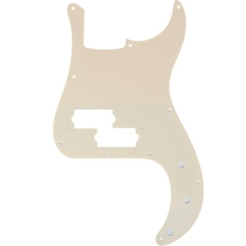Musiclily Pro 10-Hole P Bass Pickguard for JPN Fender Japan 4-String Precision Bass, 1Ply Cream