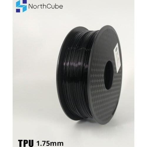3D Printing Filament TPU Flexible Filament TPU Flex Plastic for 3D Printer 1.75mm 0.8KG 3D Printing Materials Black