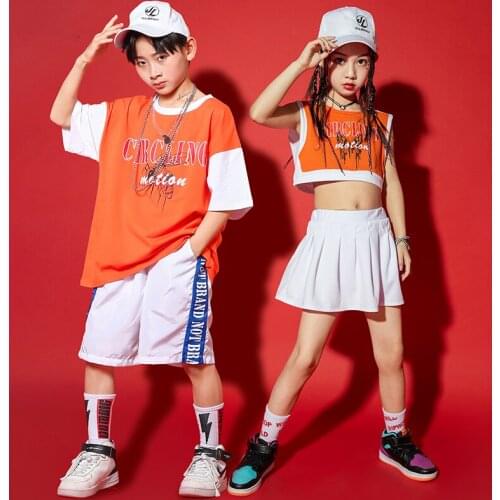 New Jazz Dance Costumes For Kids ChildrenS Day Loose Hiphop Outfits Girls Ballroom Hip Hop Dancing Clothes Rave Clothes SL4920