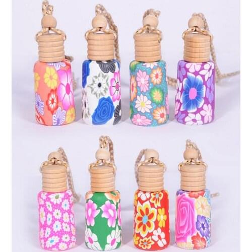 Wholesale 15ml Polymer Clay Essence Oil Perfume Empty Bottle Car Hang Decoration Vial