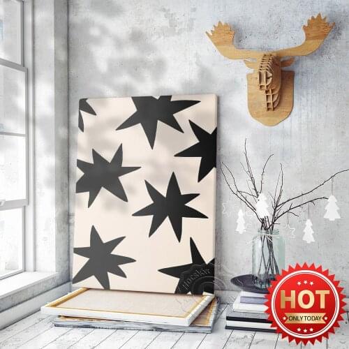 Polygonal The Star Pattern Art Poster, Vintage Geometry Canvas Painting Home Decor Wall Picture, Nordic Simple Style Art Prints