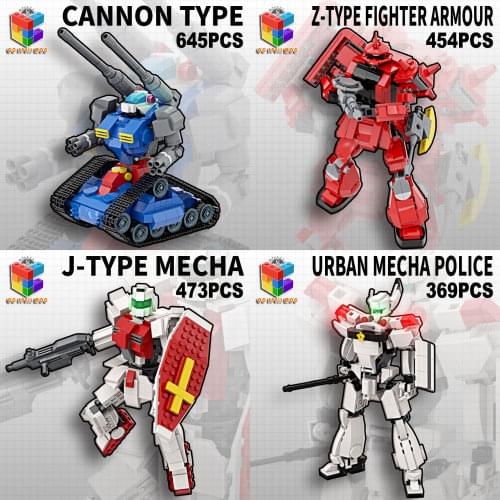 Hot Robot MOC Mecha Classic Gundam MS Building Block Bricks Weapon Creator Army Model Soldiers Kids Toys