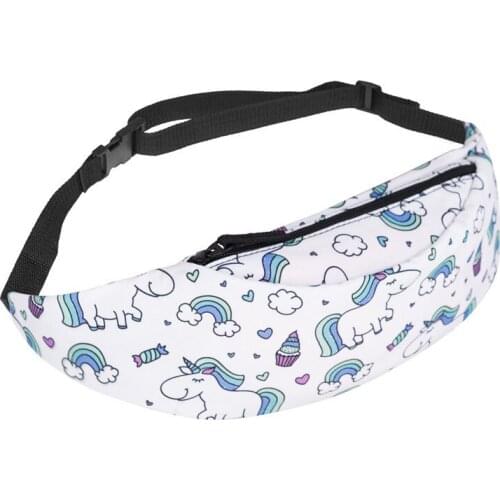 New Colorful Waist Bag for Men Fanny Packs Style Belt Bag Unicorn Women Waist Pack Travelling Mobile Phone Bags Fanny Pack