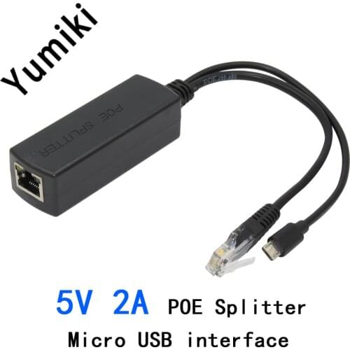 5V 2A poe splitter IEEE 802.3af Standard 10/100M PoE Splitter Micro USB Connector Power over Ethernet for IP Camera