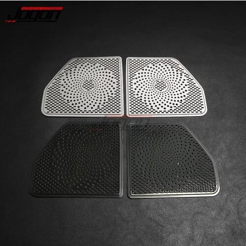 Silver & Black Car Interior Door Loud Audio Sound Speaker Cover Trim Stickers Accessories For Suzuki Jimny 2019 2020