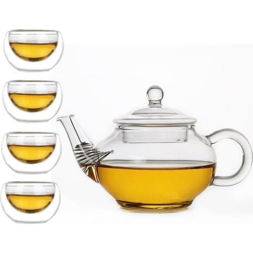 250ml Heat-resisting High Temperature Glass Mini- Scented Tea Infusion Of Tea Kettle Transparent Kung Fu Tea Have Trumpet Teapot
