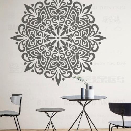 100cm - 140cm Stencil For Wall Large Decor Painting On The Furniture Template Huge Giant Mandala Indian Arabic Ethnic Round S070