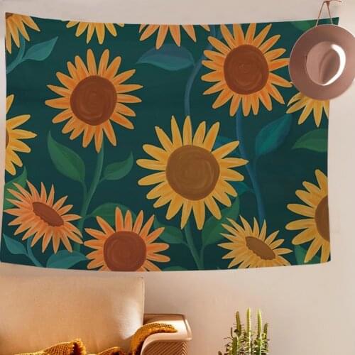 Tropical Plant Tapestry Leaves Pattern Wall Hanging Tapestry Mandala Sunflower Art Carpet Beach Towel Yoga Wall Tapestry