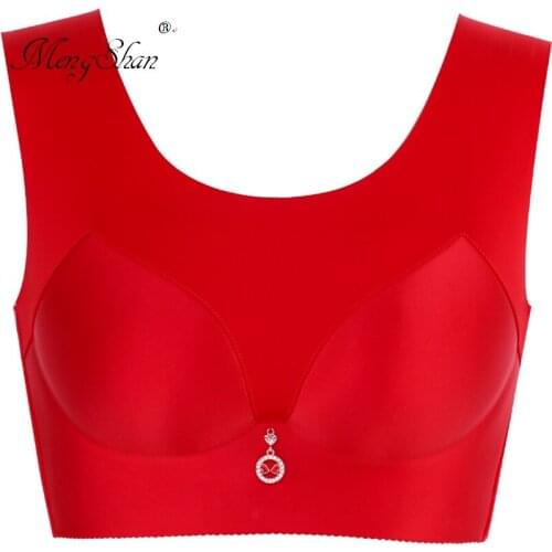 Lingerie femme Brassiere vest can be worn out big size bra Gather together a super thin cup Large Sleep Bra Wireless 52D 120C