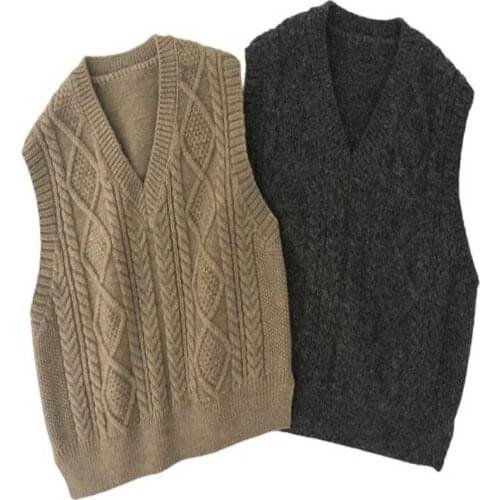 Toddler Vest Sweater V Neck Knitted Coffee Dark Grey Waistcoat Pullover Children Girls Boys Winter Warm Clothing