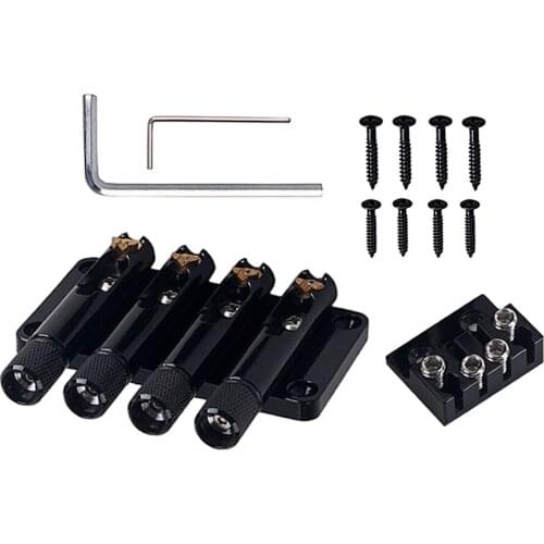 1 Set Headless 4 String Tailpiece Tremolo Bridge Fanned Fret for Guitar Accs