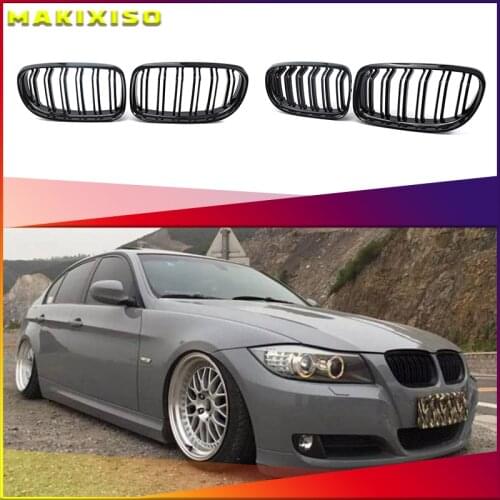 1 Pair Car Front Grille Gloss Black Inlet Grille for BMW E90 LCI 3-Series Sedan/Wagon 2009 - 2011