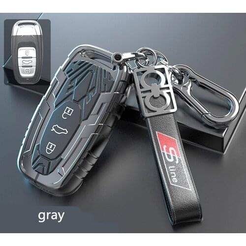 1 Pcs Alloy Zinc Car Key Cover Fob Case Shell For Audi A1 A3 A4 A5 A6 A7 A8 Quattro Q3 Q5 Q7 2009 2010 2011 2012 2013 2014 2015