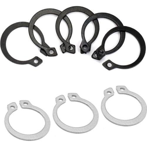 10/25/50pcs M3 to M40 GB894 304 Stainless Steel Black 65mn Manganese Steel C Type External Circlip Retaining Clip Ring for Shaft