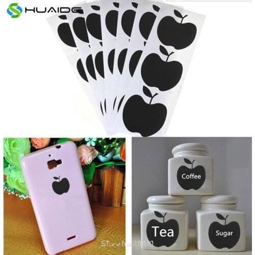 12pcs Black Fruit Chalkboard Labels Stickers Removable Vinyl Wall Stickers For Kitchen Room Waterproof Wall Decal Mural A647