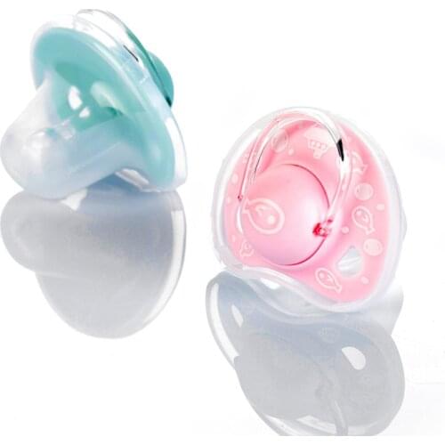 2021 New Silicone Baby Pacifier And Lids Cute Infant Nipple BPA Free Baby Soother Round And Flat Head Dummy Baby Shower Gifts