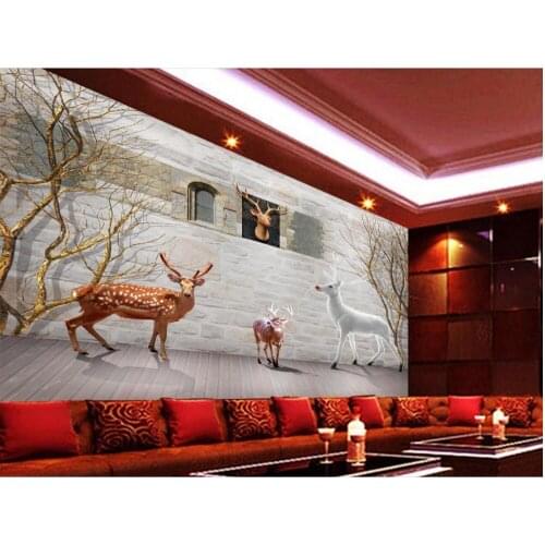 3d wallpaper for room North American rural retro white deer woods decorative painting murals photo 3d wallpaper