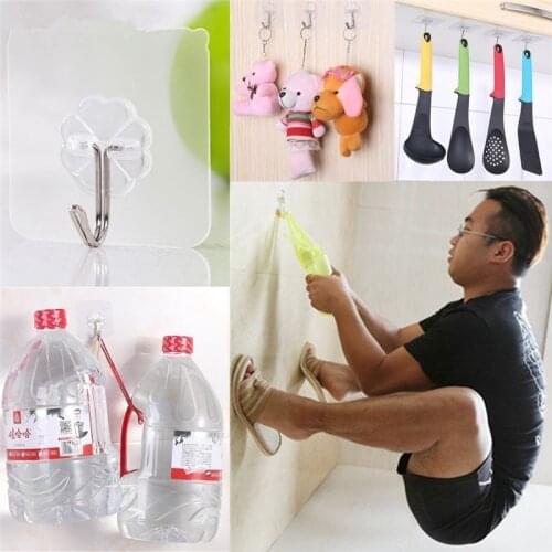 3pcs Strong Transparent Suction Cup Sucker Wall Hooks Hanger For Kitchen Bathroom