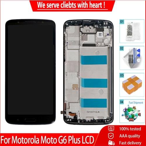 5.93" Original LCD Digitizer For Motorola Moto G6 Plus XT1926 LCD Display Touch Screen Replacement LCD+Frame For Moto G6 Plus