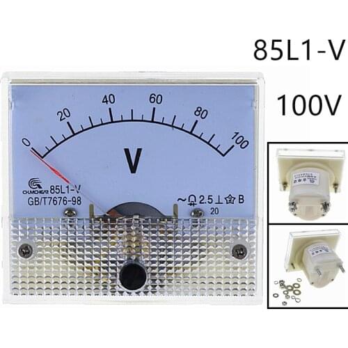 AC Analog Meter Panel 100V Volt meter Ammeters 85L1 0-100V Gauge