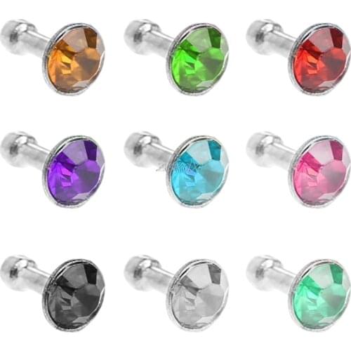 Free shipping Round Glittering Rhinestone 3.5mm Anti Dust Plug Earphone Stopper For Smart Phone