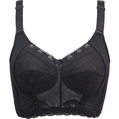 Womens Non-padded Full Coverage No Wire Minimizer Embroidered Bra 34 36 38 40 42 44 46 B C D E F G