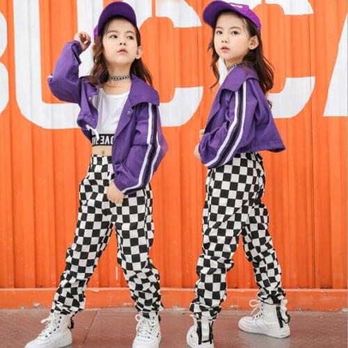 Kids Hip Hop Performance Clothing Clothes Jazz Dance Costumes Suits Girls Crop Tops Pants Ballroom Dancing Stage wear Outfits