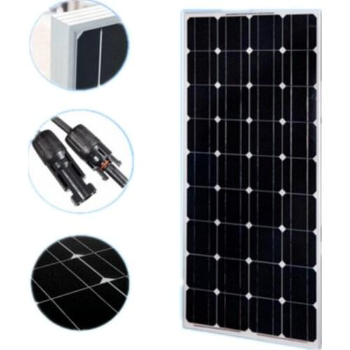 12v Glass Solar Panel 100w Monocrystalline Silicon Photovoltaic 12v Battery House Solar Cell Solar Station Home