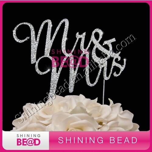 Mr&Mrs crystal rhinestone cake topper for wedding anniversary,free shipping,hot sale Mr&Mrs rhinestone cake topper for party