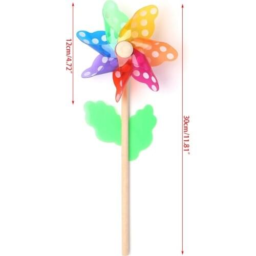 Windmill Toys Children Kids Garden Decoration 7 Leaves Colorful Outdoors Spinner