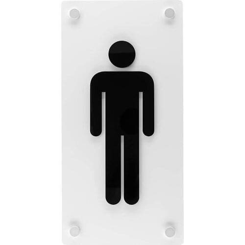Customized Frosted High Quality Acrylic Toilet Sign 20X14CM