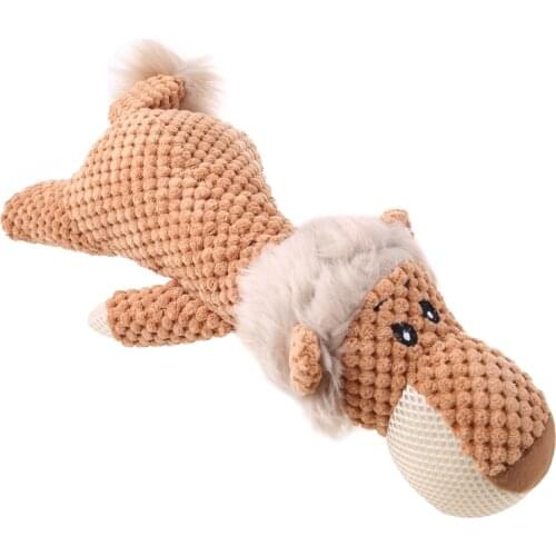 D7YB Interactive Dog Toys Puppy Plush Squeak Toy Cute Animal Shape Chew Toys