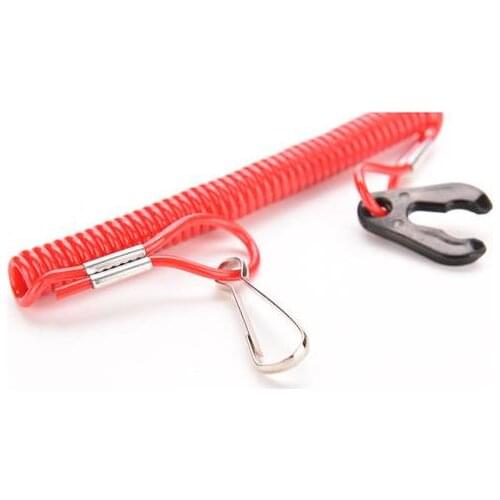 JETTING Red 1PCS Boat Outboard Engine Motor Lanyard Kill Stop Switch Safety Tether For