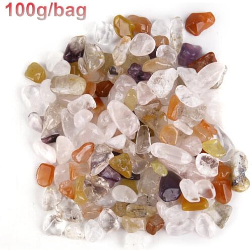 100g/bag Natural Mixed Quartz Crystal Stone Rock Gravel Specimen Tank Decor Natural Beads Stones Minerals Size 7-9mm