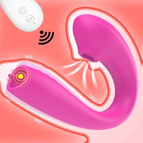 Clitoral Sucking G-spot Remote Control Vibrator Couple Dildo Tongue Licking Clitoris Stimulator Adult Sex Toy for Women 10 Modes