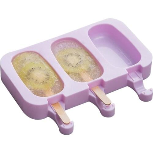 Ice Cream Kitchen Accessories Large Silicone Cartoon Children Self Made Popsicle Mold Home Kit Free 50 Wooden Sticks