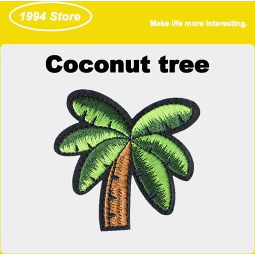 Fashion Cartoon Sequin Patches For Jackets Decorative Badges DIY Coconut Palm Tree Embroidery Patch Ironing Stickers Custom