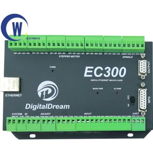 NVEM upgrade EC300 CNC milling machine Ethernet Mach3 CNC controller 3/4/5/6 axis motion control board