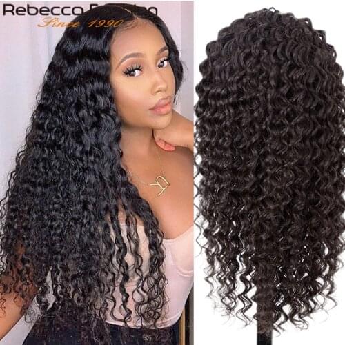 Deep Wave Wigs Lace Front Human Hair Wigs for Black Women Curly Human Hair Wigs Brazilian 13x4 Lace Front Wig Rebecca Remy Hair
