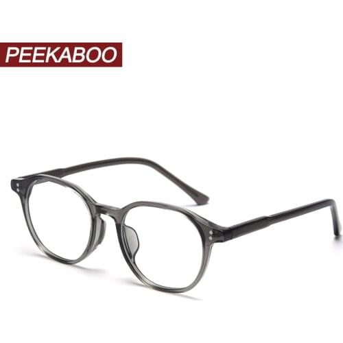 Peekaboo blue light blocking square glasses women optical korean style TR90 fashion eyeglasses for men acetate frame clear lens
