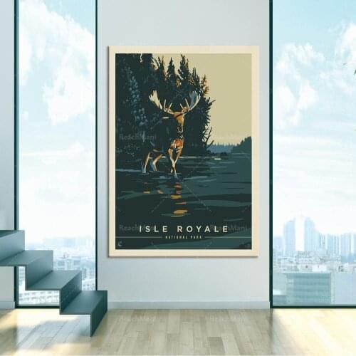 Royal Island National Park Chocolate Moose Poster, Travel Poster Gift, Home Wall Art, Office Decoration Poster
