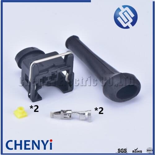 5set 2 Pin AMP Tyco EFI Fuel Injector Connector Waterproof (mini timer) Automotive waterproof connector Plug With Rubber Boot