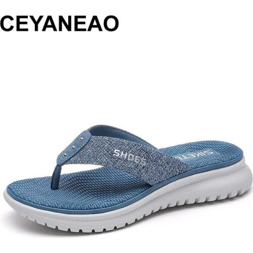 CEYANEAO New Beach Shoes Women Sandals Summer Ladies Slippers Cool Women Shoes Fashion Female Flat Flip Flops For Girls Large