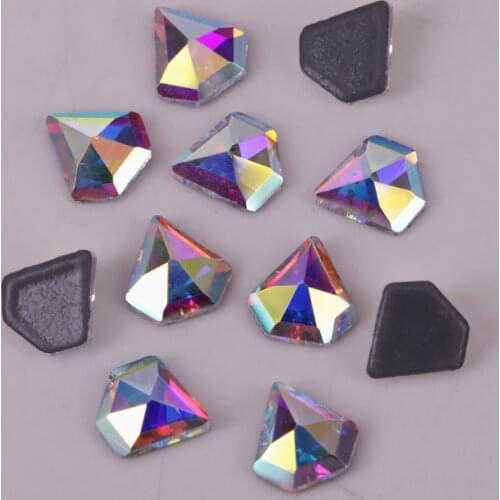 Lead Free AAA 5mm, 7mm Crystal AB Diamond Flat Back Hotfix Rhinestones / Iron On Flat Back Crystals