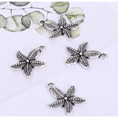 10 Pendants Ocean Starfish Bohemian Style DIY Necklace Bracelet Jewelry Composition Metal