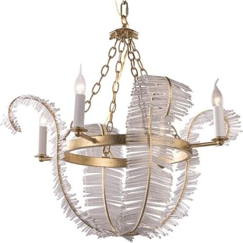 Vintage Golden Color Banana Leaf K9 Glass Chandelier For Sitting Room Living Room Restaurant Bedroom