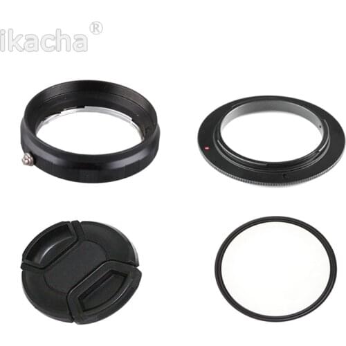 4 In1 Set Macro Lens Reverse Adapter Protection Ring For Sony A77 A900 A580 A550 A350 Re-installed 58mm UV Filter Lens Cap