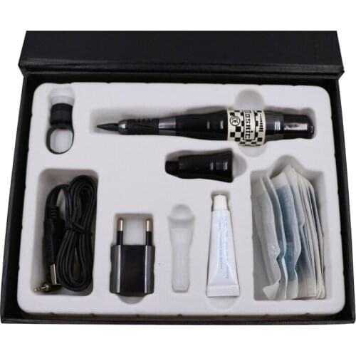 1 set Small Permanent Makeup USA mosaic tattoo machine kit Complete Cosmetic Tattoo Kits With Tattoo Gun Needles Caps