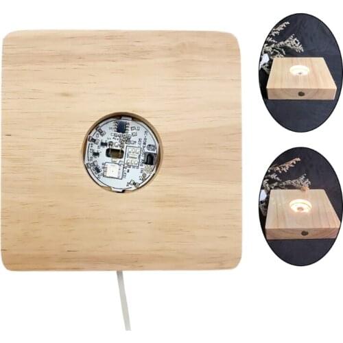 1 Piece LED Night Light Wooden Base Holder Display Stand for Crystals Glass Ball Illumination Lamp Accessories Decor