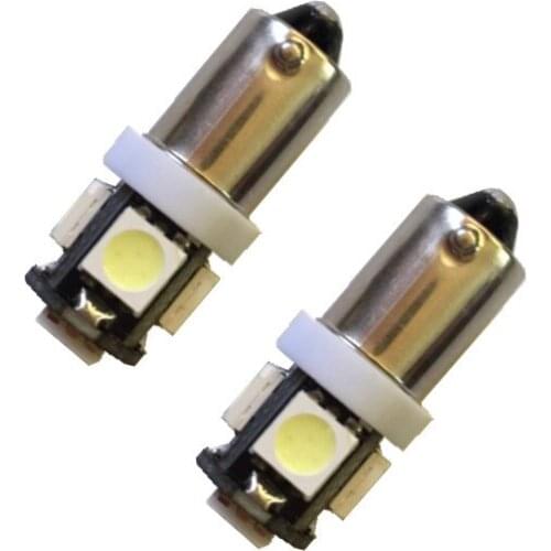 1pcs T11 363 BA9S COB Round 3D Led T4W 5 SMD Car License Plate Light Turn Signal Bulb Parking Lights Door Lamp White 12V